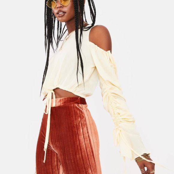 ZYA Chamomile Could Shoulder White Blouse Top - Picture 3 of 4